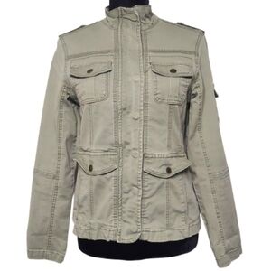 Kensie Women's Olive Green Military-style Denim Jean Jacket Size Small